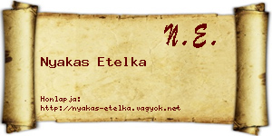Nyakas Etelka névjegykártya